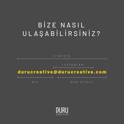 Bize Nasıl Ulaşabilirsiniz? — Duru Creative çalışması